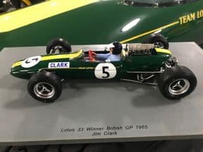 Spark 18S416 Lotus 33 #5 Winner British GP 1965 Jim Clark 1:18