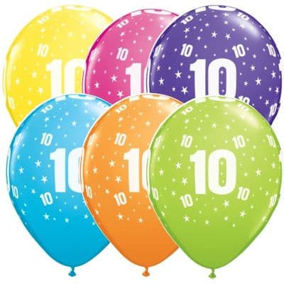 10th Birthday Stars - 11 Inch Balloons 25pcs