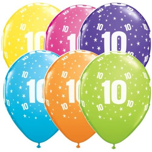 10th Birthday Latex Balloons 25pcs