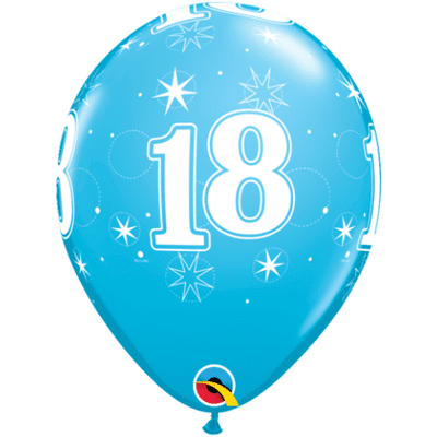 18 Sparkle Blue - 11 Inch Balloons 6pcs