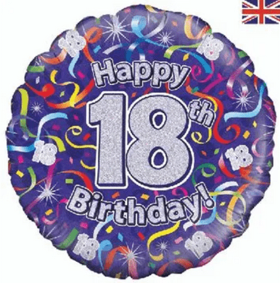 18th Birthday Streamers Purple Foil Balloon (18