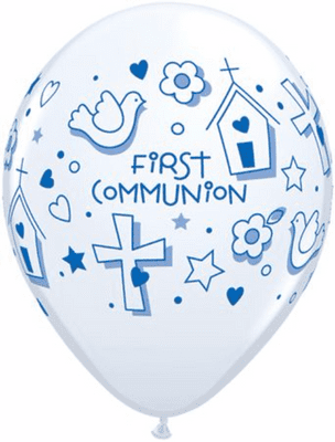 1st Communion Symbols (Boy) - 11 Inch Balloons 25pcs