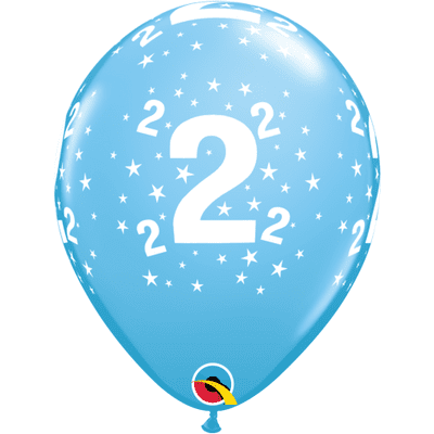 2 Stars Pale Blue - 11 Inch Balloons 6pcs