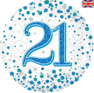 21st Birthday Fizz Blue Foil Balloon (18