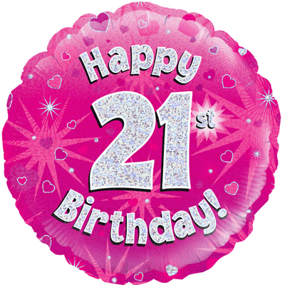 21st Birthday Pink Foil Balloon (18