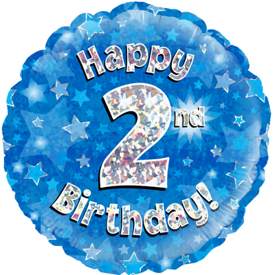 2nd Birthday Blue Foil Balloon (18