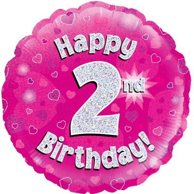 2nd Birthday Pink Foil Balloon (18