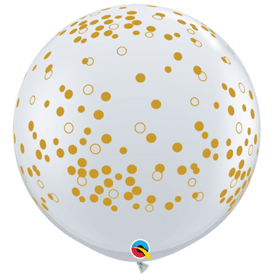 3ft Giant Balloons -  Confetti Dots 3ft Balloons 2pc