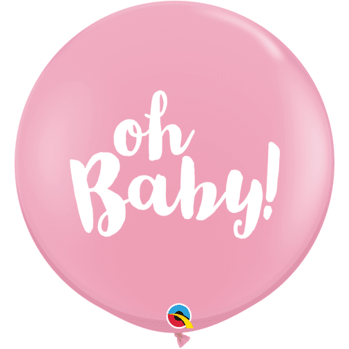 3ft Giant Balloons - Oh Baby! Pink Balloons | Free Delivery available