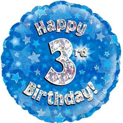 3rd Birthday Blue Foil Balloon (18