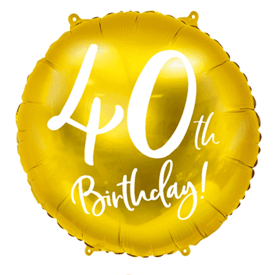 40th Birthday Gold Foil Balloon 1pc (PartyDeco 18