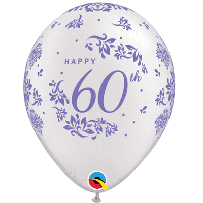 60th Anniversary Damask Balloons - 11 Inch Balloons 25pcs