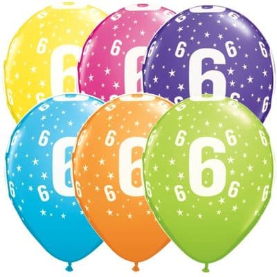 6th Birthday Stars - 11 Inch Balloons 25pcs