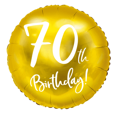 70th Birthday Gold Foil Balloon 1pc (PartyDeco 18