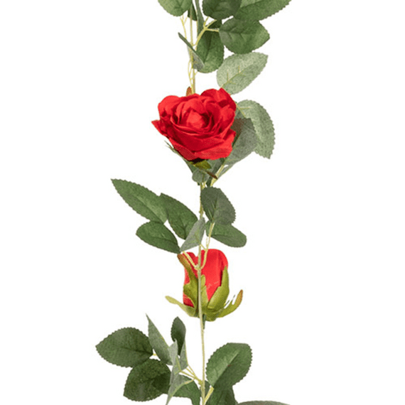 Red Alice Rose Garland 1.6m | Eleganza Artificial Flowers