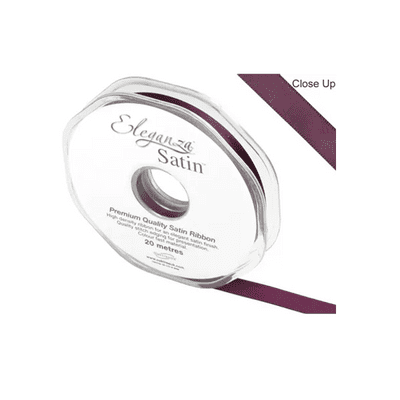 Aubergine Double Faced Satin Ribbon 10mm x 20m (Eleganza) 1pc