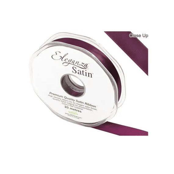 Aubergine Double Faced Satin Ribbon 15mm x 20m | Free Delivery