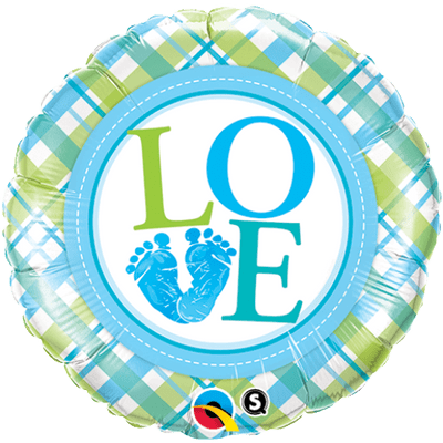Baby Boy LO(Feet)E Foil Balloon (18