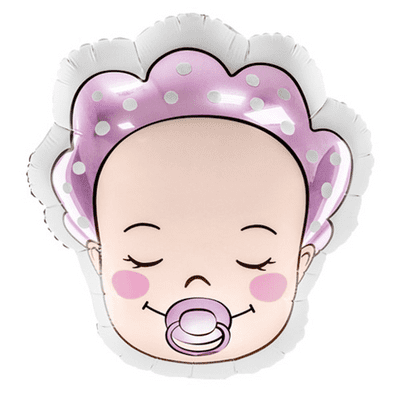 Baby Girl Head Foil Balloon 1pc (PartyDeco 18