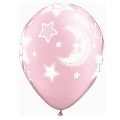 Baby Moon Balloons (Pink) - 11 Inch Balloons 6pcs