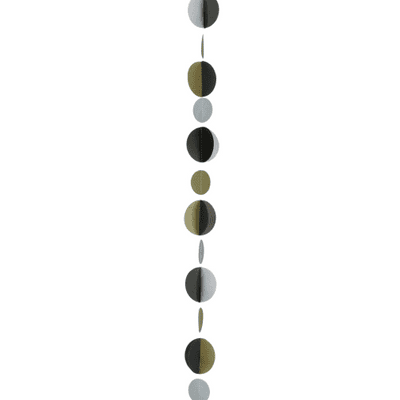 Balloon Tails - Gold Silver Black Circles Balloon Tail (1.2m) 1pc