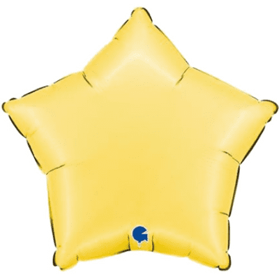 Banana Yellow Satin Star Foil Balloon (18