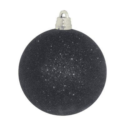 Bauble (15cm Black Glitter) 1pc