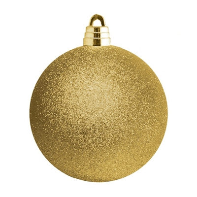 Bauble (15cm Gold Glitter) 1pc