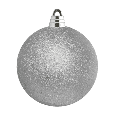 Bauble (15cm Silver Glitter) 1pc