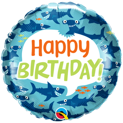 Birthday Fun Sharks Foil Balloon (18