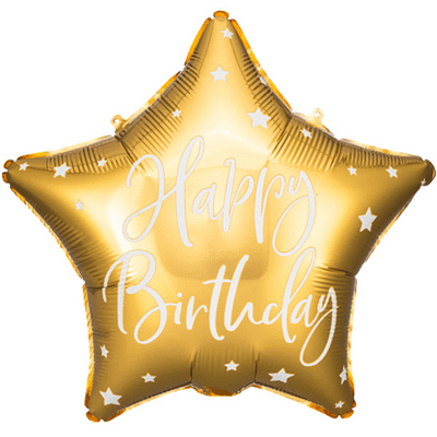 Birthday Gold Star Foil Balloon 1pc (PartyDeco 18