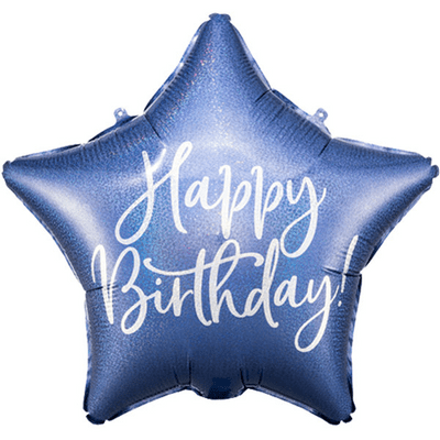 Birthday Navy Star Foil Balloon 1pc (PartyDeco 18