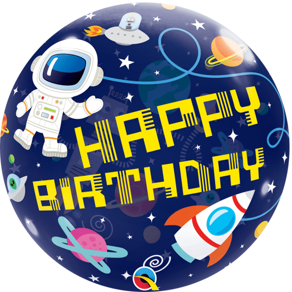 Birthday Outer Space Bubble Balloon | Free Delivery