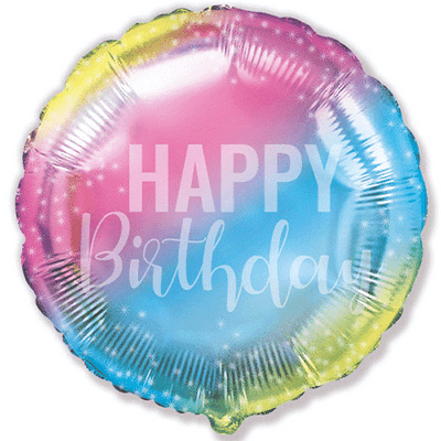 Birthday Pastel Gradient Foil Balloon 1pc (Flexmetal 18