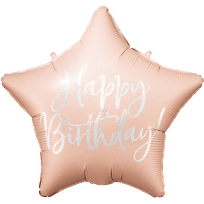 Birthday Powder Pink Star Foil Balloon 1pc (PartyDeco 18