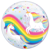 Rainbow Unicorns Bubble Balloon | Free Delivery
