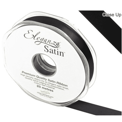 Black Double Faced Satin Ribbon 15mm x 20m (Eleganza) 1pc