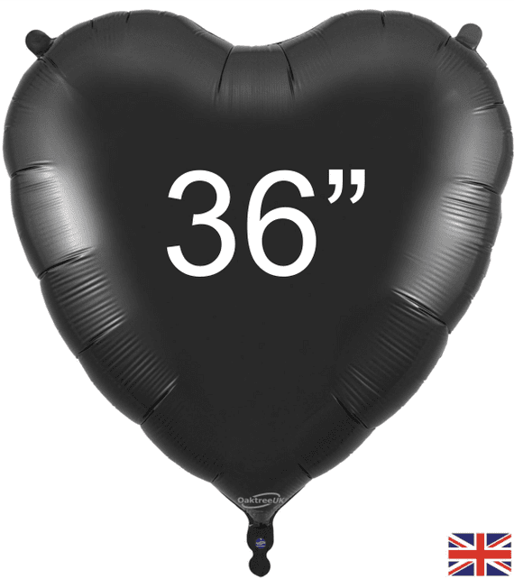 Black Heart Foil Balloon (36