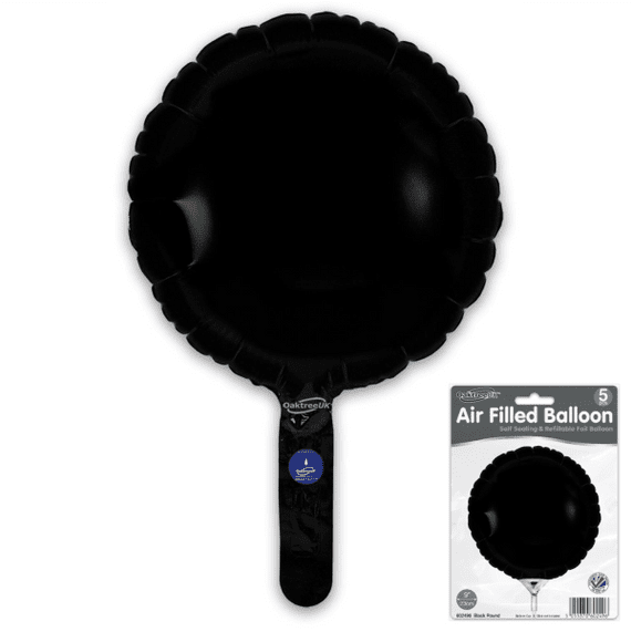 Mini Black Foil Balloon 5pc (9
