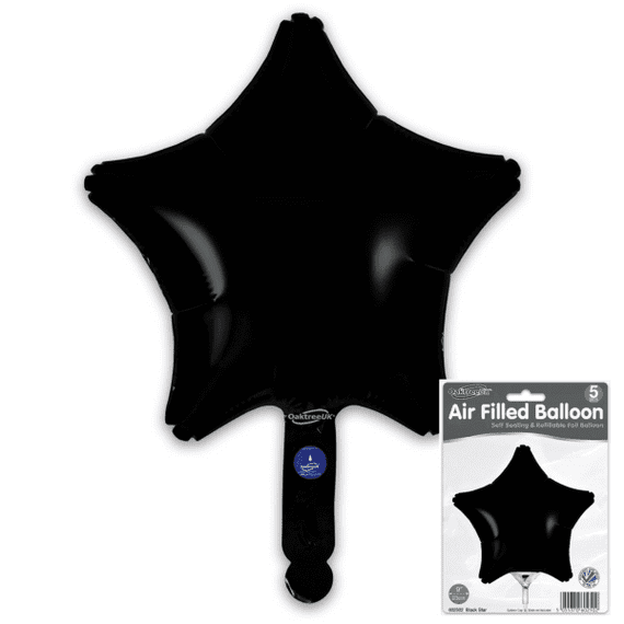 Mini Black Foil Balloon 5pc (9