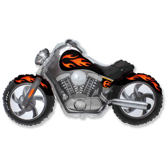 Flexmetal Black & Orange Motorbike Foil Balloon | Wholesale Balloons
