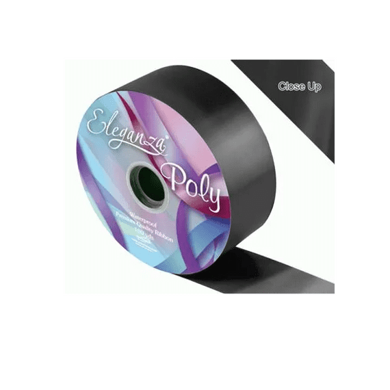 Black Poly Ribbon 50mm x  91m | Free Delivery
