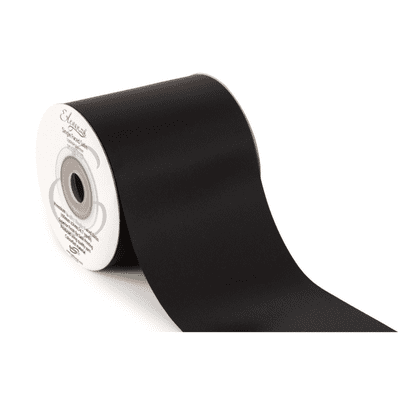 Black Single Faced Sash Ribbon 100mm x  50m (Eleganza) 1pc