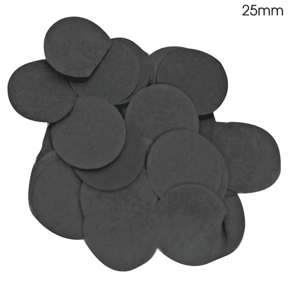 Black Tissue Paper Confetti for Balloons | 25mm Round 100g Bag
