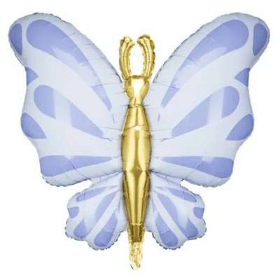 Blue Butterfly Large Foil Balloon 1pc (PartyDeco 28