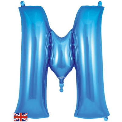 Blue Letter M Balloon - Foil Letter Balloon 1pc (34
