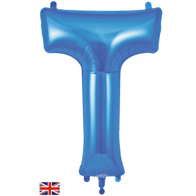Blue Letter T Balloon - Foil Letter Balloon 1pc (34