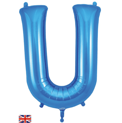 Blue Letter U Balloon - Foil Letter Balloon 1pc (34
