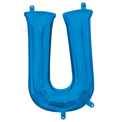 Blue Letter U Mini-Foil Balloon (16