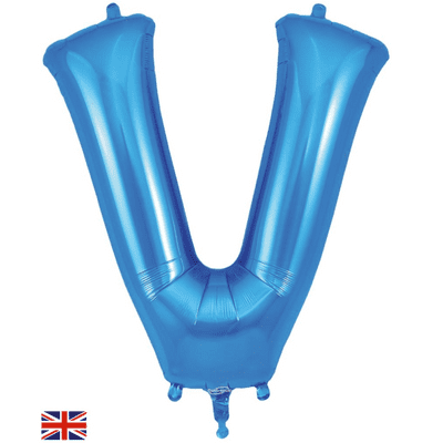 Blue Letter V Balloon - Foil Letter Balloon 1pc (34